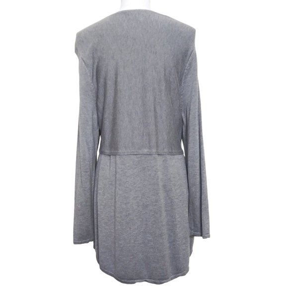 J Jill Grace Tunic Sweater Size XL Gray Wool Blend Side Slits - Picture 3 of 6